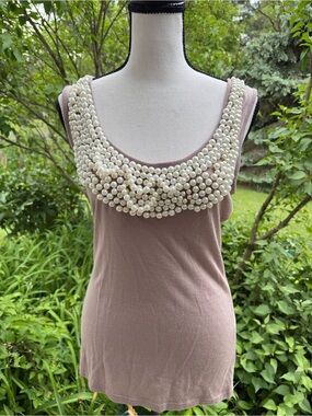 Boston Proper Sleeveless Knit Top - Dusty Mauve